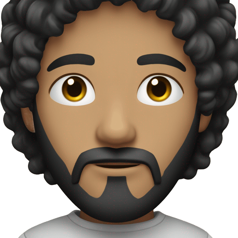 Caucasian boy with black hair and black beard and black eyes in SF emoji