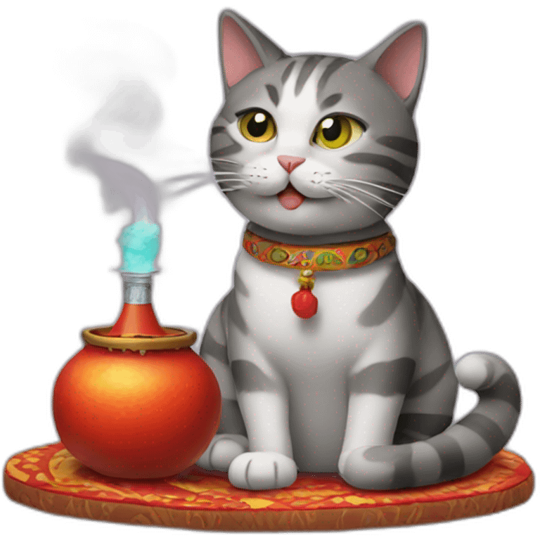 Cat with shisha emoji