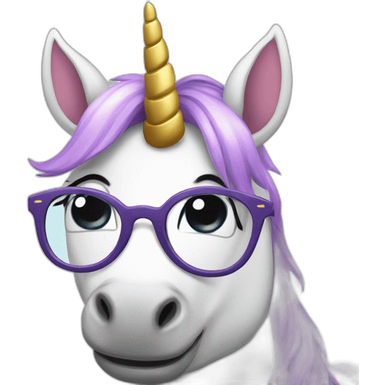 Unicorn with glasses emoji