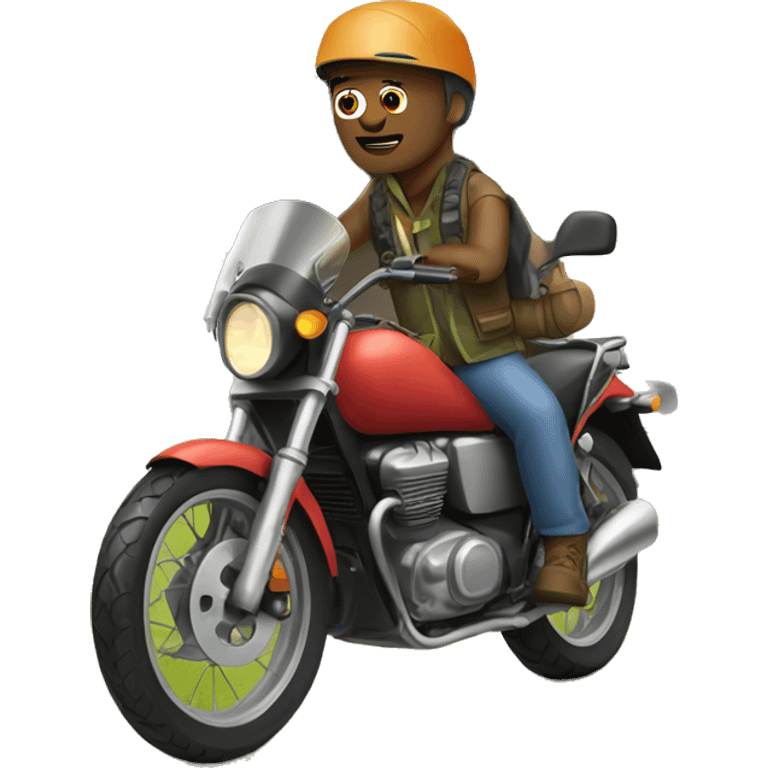 camping with motorcycle emoji