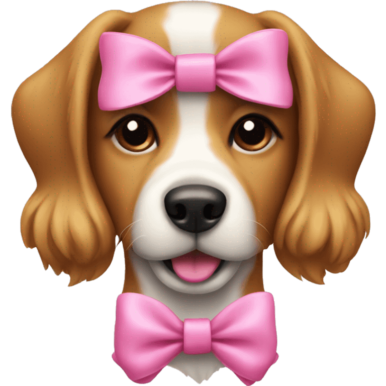 dog with a pink bow  emoji