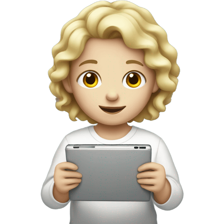 White child with tablet  emoji