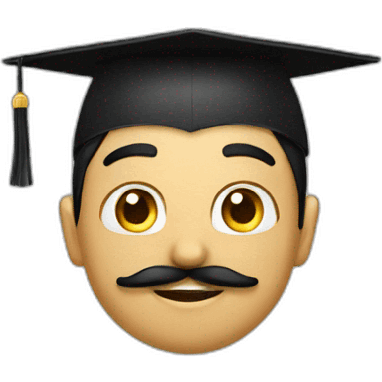 Arabic boy with mustache and graduation hat emoji