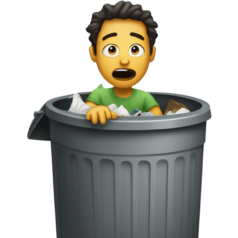 man in a trash can  emoji