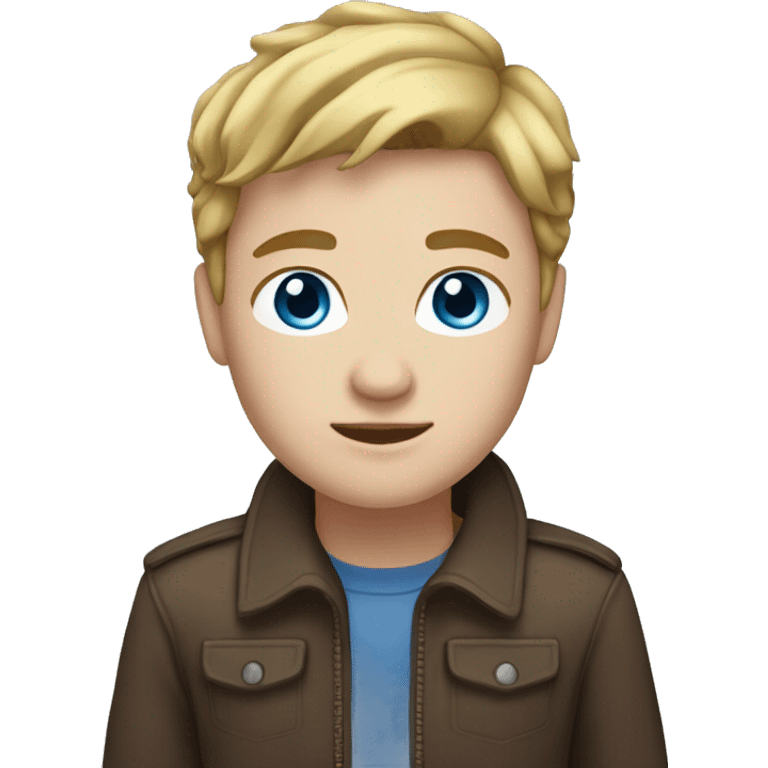 Avatar with brown hair and blonde highlights, blue eyes, and fair skin emoji