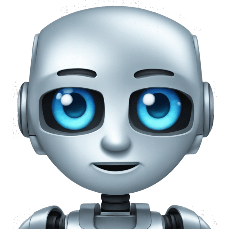 cute blue eyed robot with money emoji