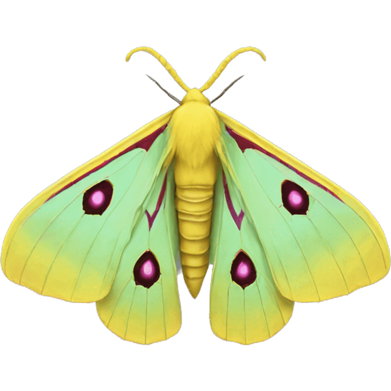 Yellow Comet Lunar moth  emoji