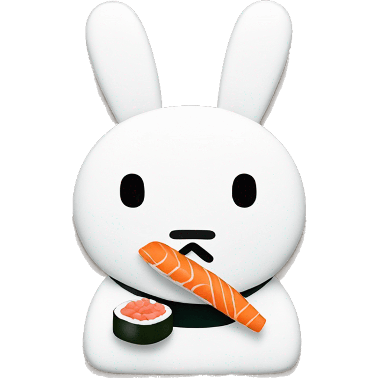 miffy with x mouth eating sushi emoji