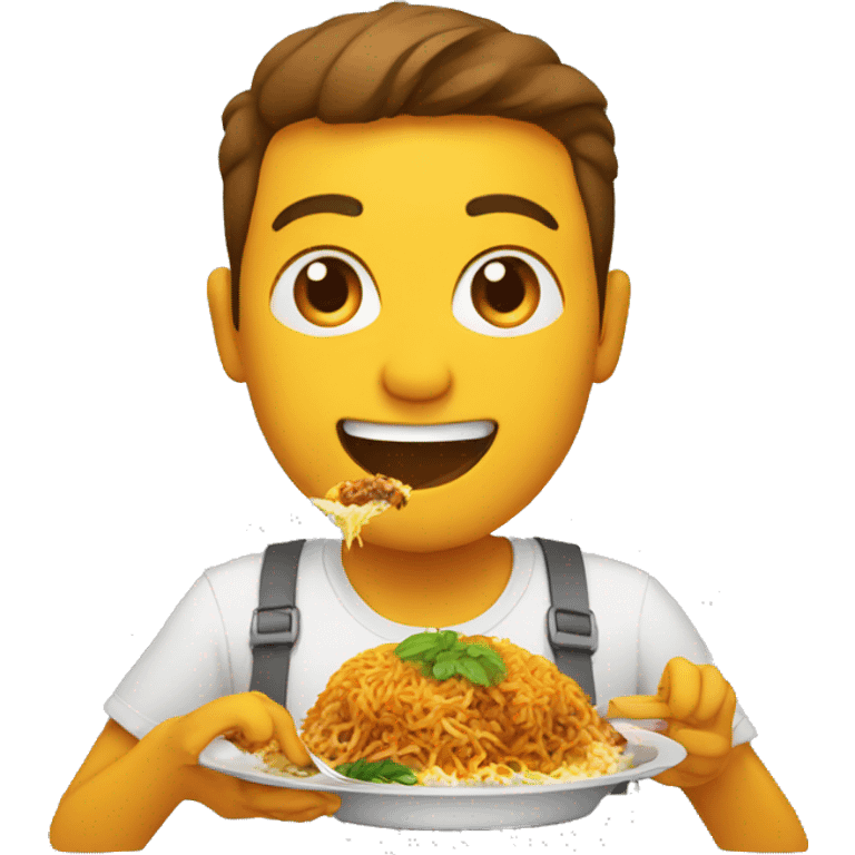 Human eating biryani emoji