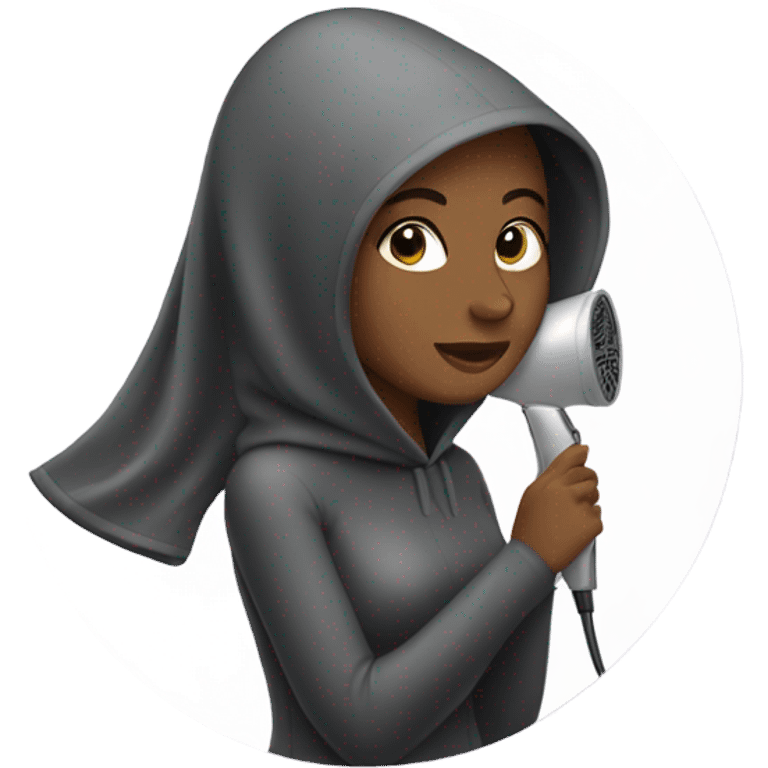 Black woman under the hair dryer  emoji