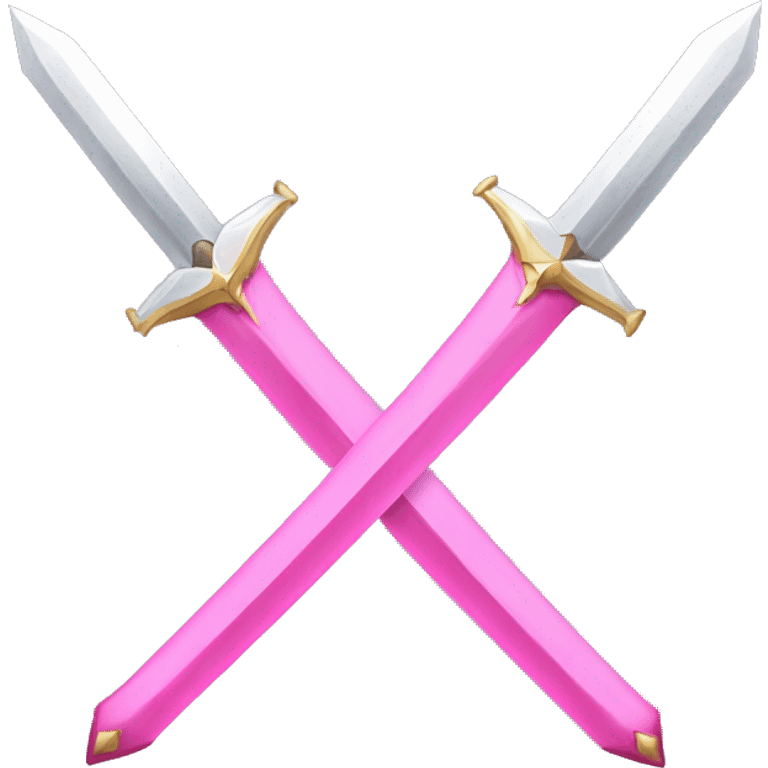 Pink battle swords crossed over in X emoji