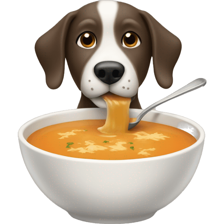 Dog eating soup emoji