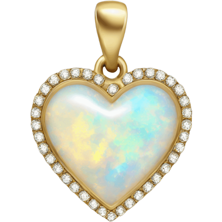 Gold heart with opal rhinestones  emoji