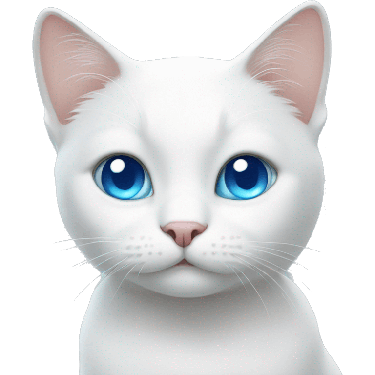 White cat with blue eyes emoji