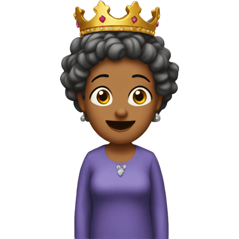 Crazy single aunt wearing a crown emoji