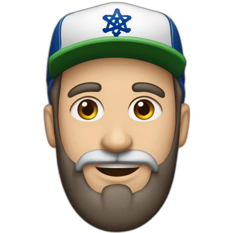 jewish man with beard and a baseball hat emoji