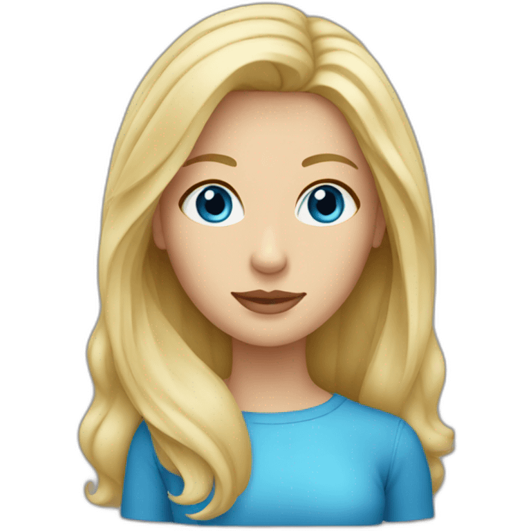 caucasian blonde woman with blue eyes emoji