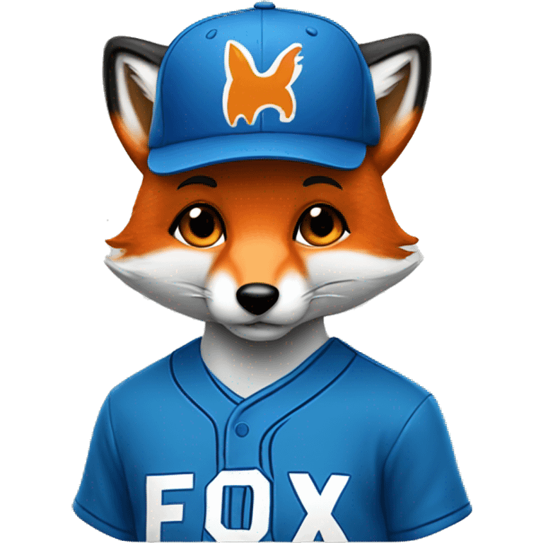 Fox with blue fur and a backwards baseball cap emoji