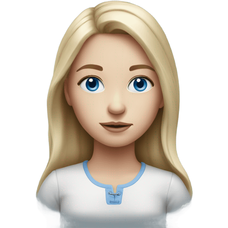 realistic portrait of a girl with blue eyes emoji