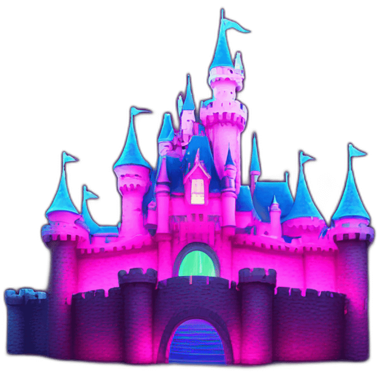 Disney castle neon emoji