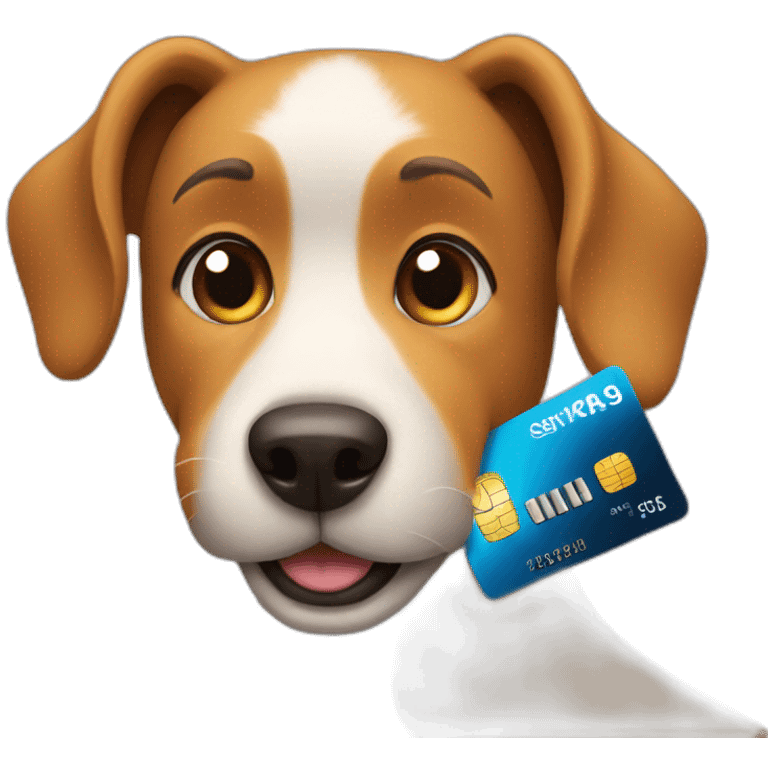 A dog with a creditcard  emoji