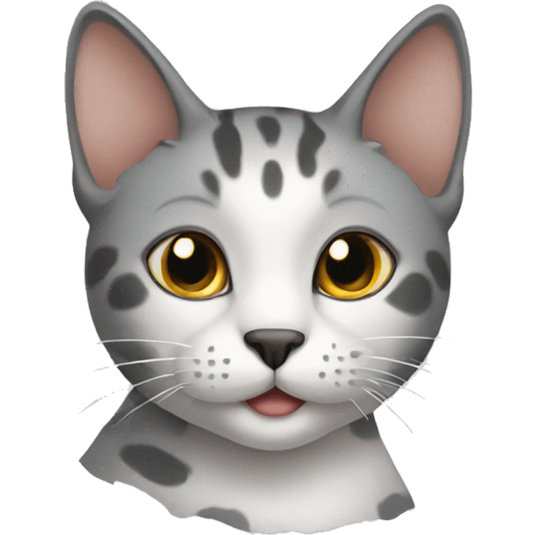 a cat with a bright gray spot on its head emoji