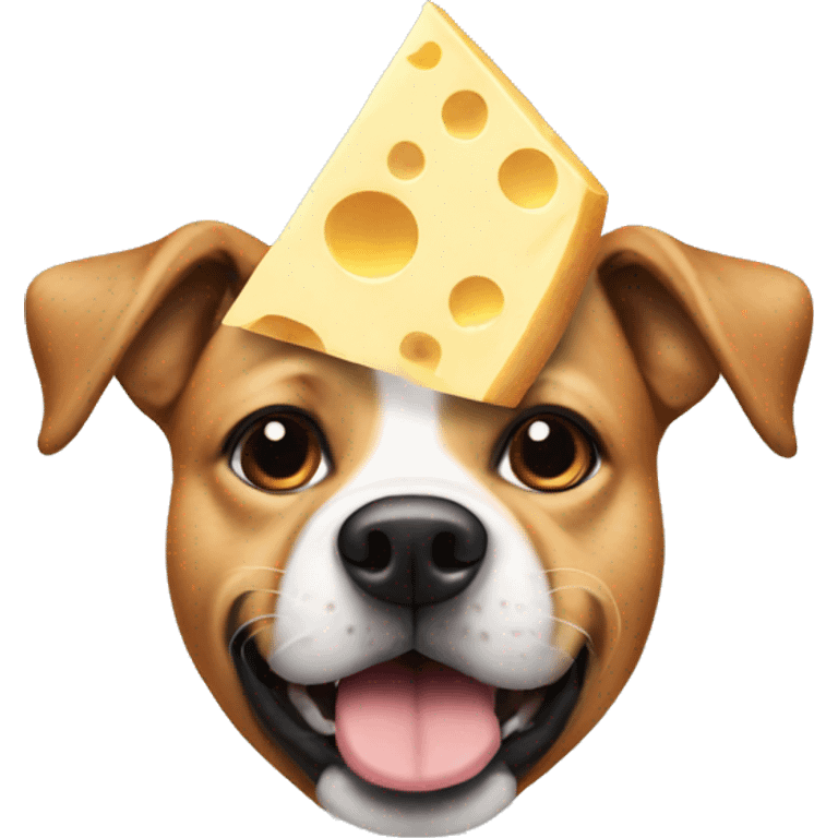 dog with cheese slice on its head emoji