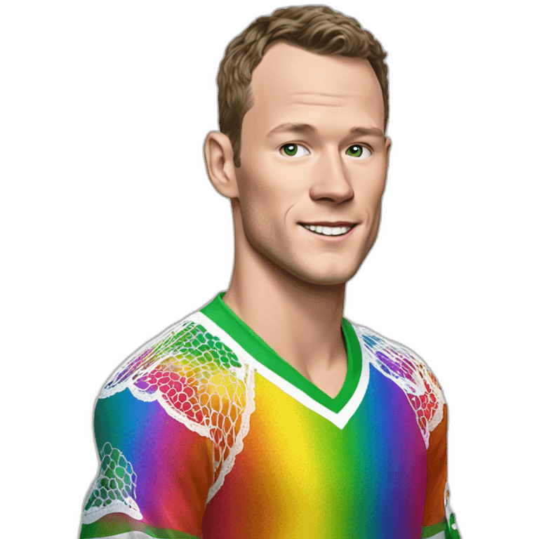 Disco Jonathan Toews wearing rainbow lace shirt emoji