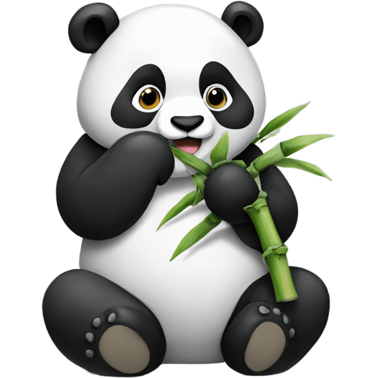 Panda bear eating bamboo emoji