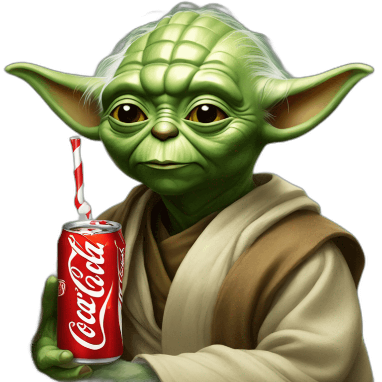 Yoda con una coca cola emoji