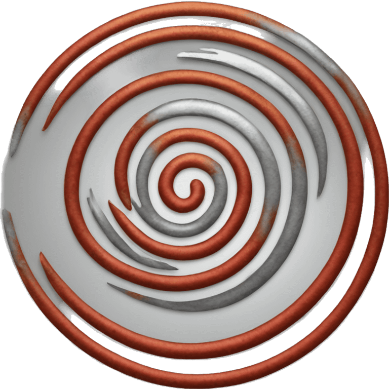 spiral metallic red and silver and rusty symbol emoji