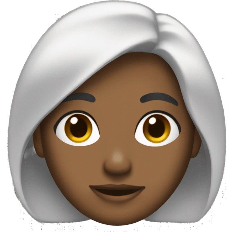 Una persona de cabello negro y piel media clara emoji