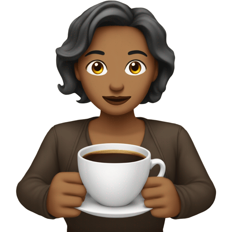 Mujer con café emoji