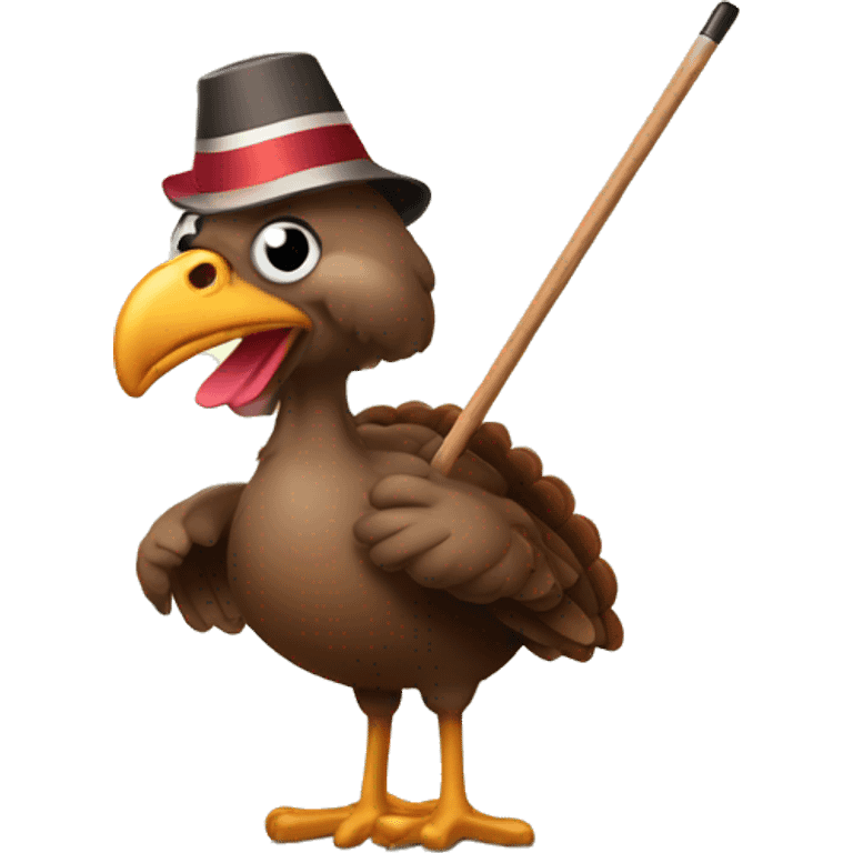 Turkey holding pool stick emoji