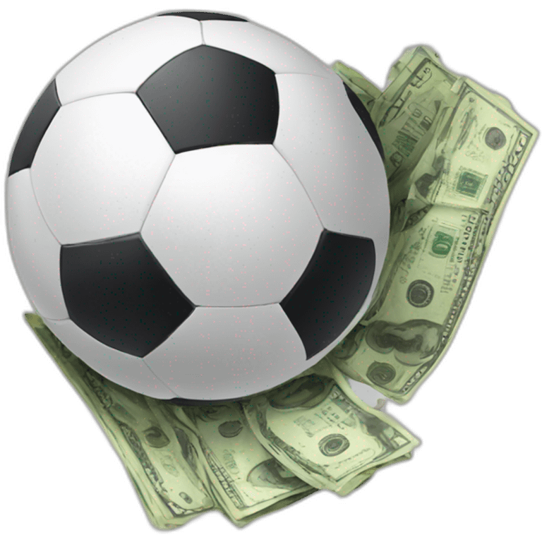 a soccer ball with money emoji