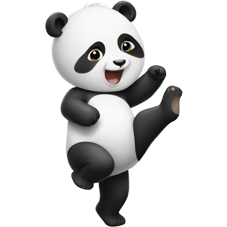 Baby dancing with panda emoji