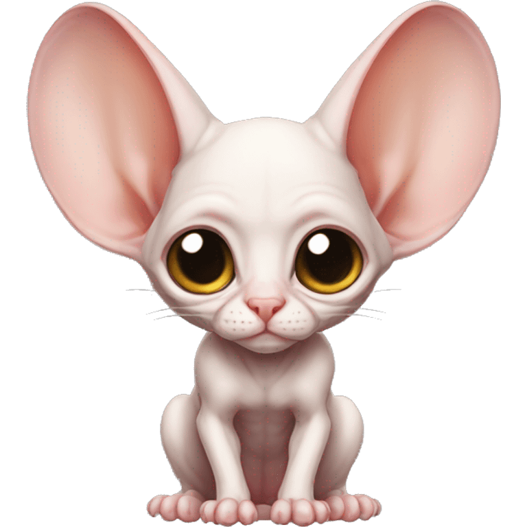 Cute Bat-Winged Sphynx-Rat-Mouse-Hybrid full body emoji