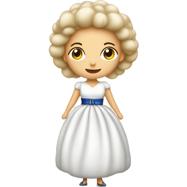 Finnish lady in this big white puffy dress  emoji