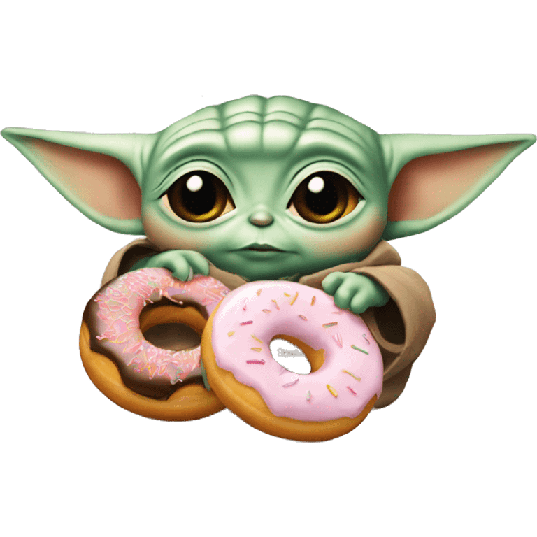 baby yoda and donuts emoji