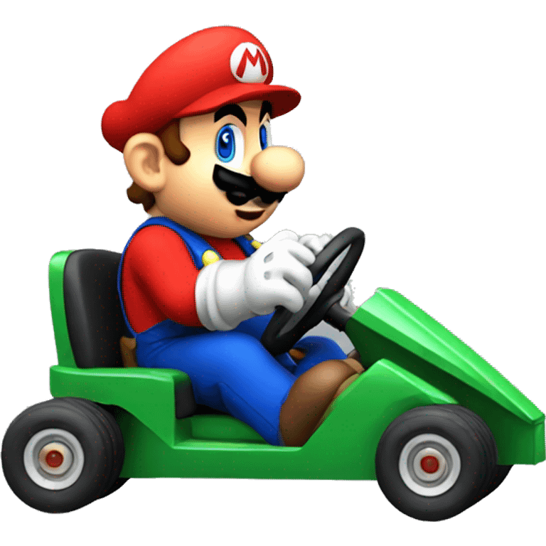 super mario sitting in a kart emoji