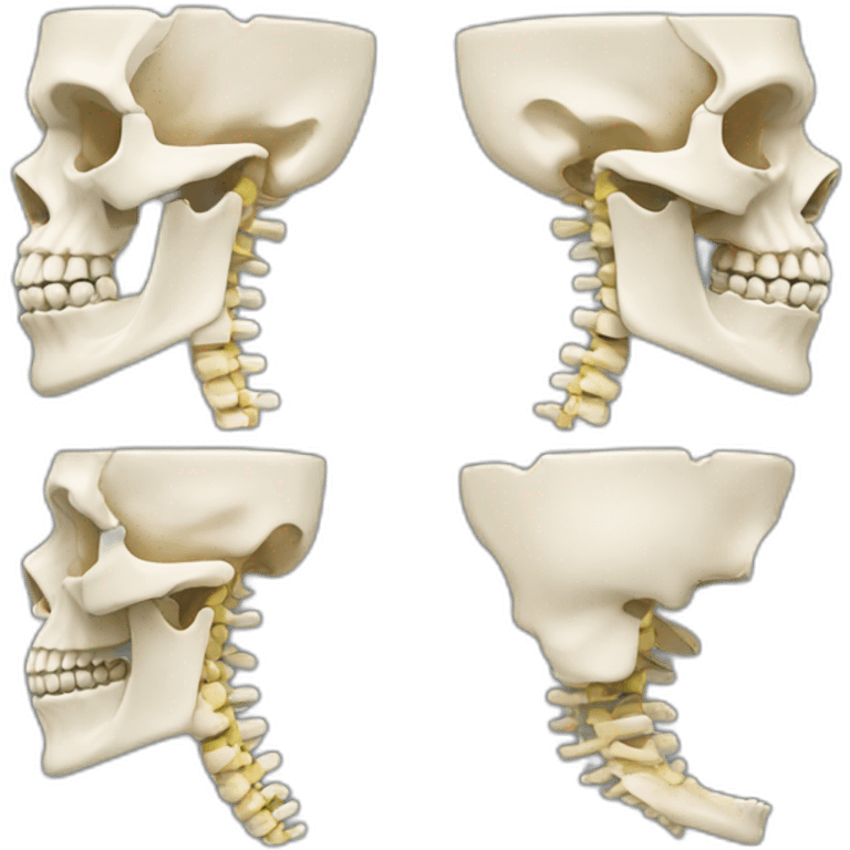 Coluna vertebral vista de perfil e colorida emoji