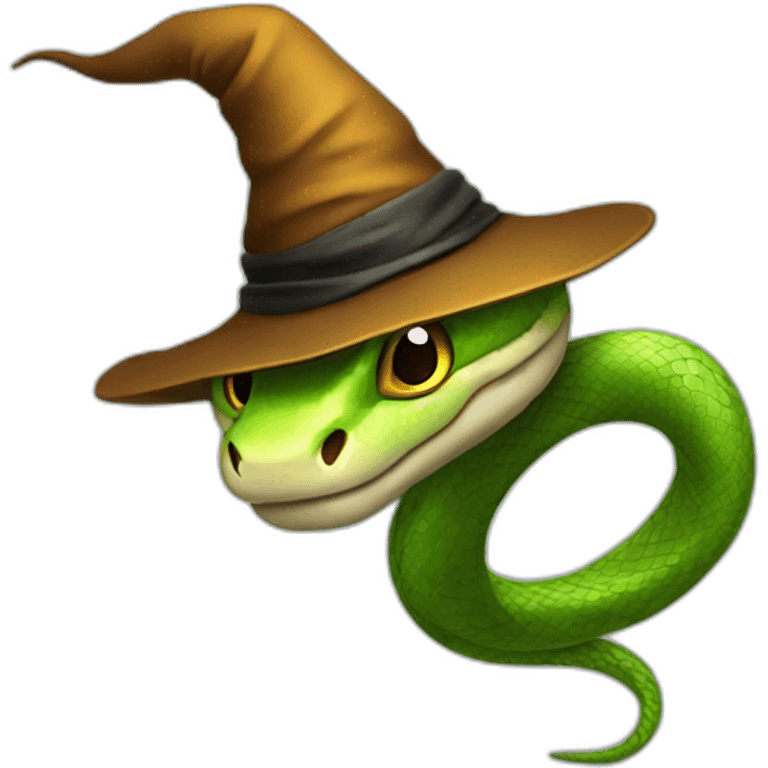 Snake with witch hat emoji