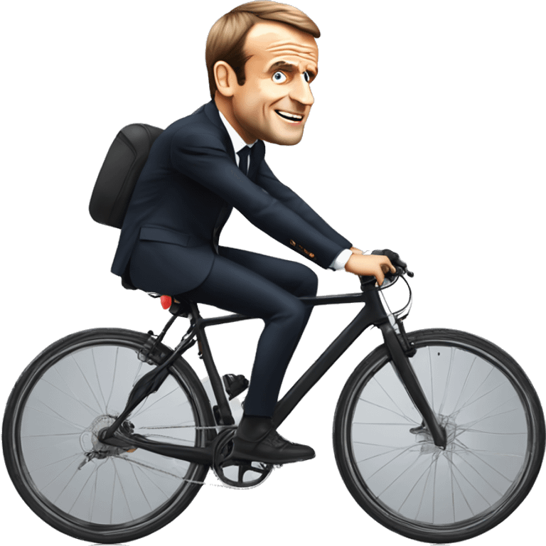 Emmanuel Macron sur un VTT  emoji