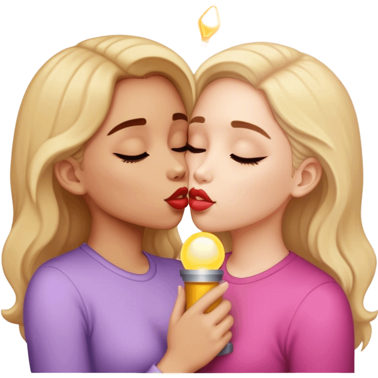 150 girl with 180 girl kissing emoji