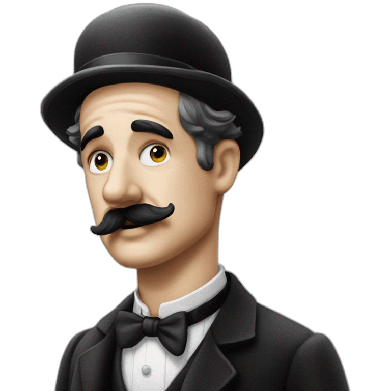 Charlie Chaplin toothbrush moustache emoji