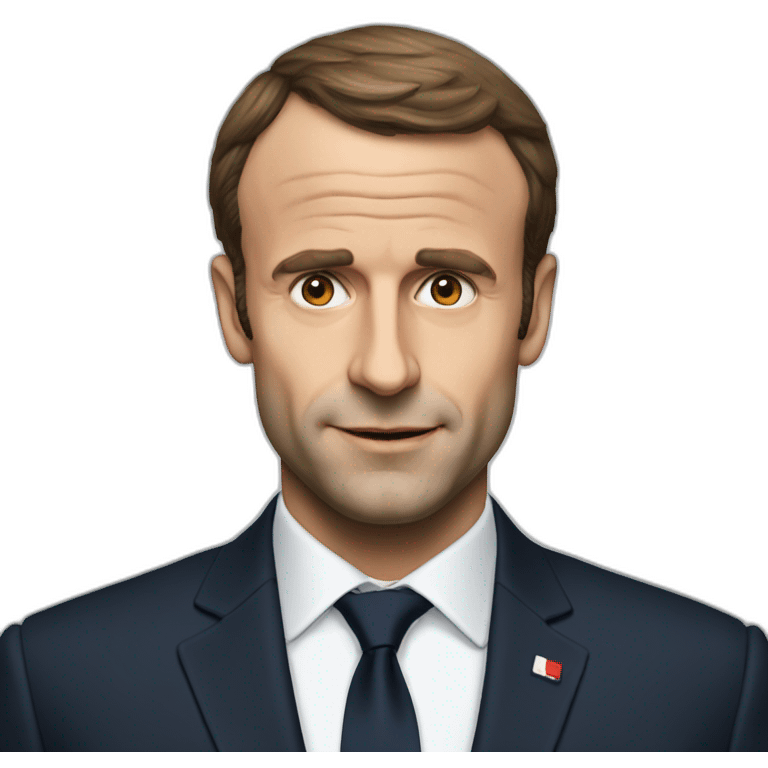 Macron avec un foué emoji