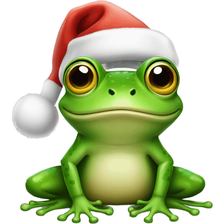 frog wearing santa hat emoji