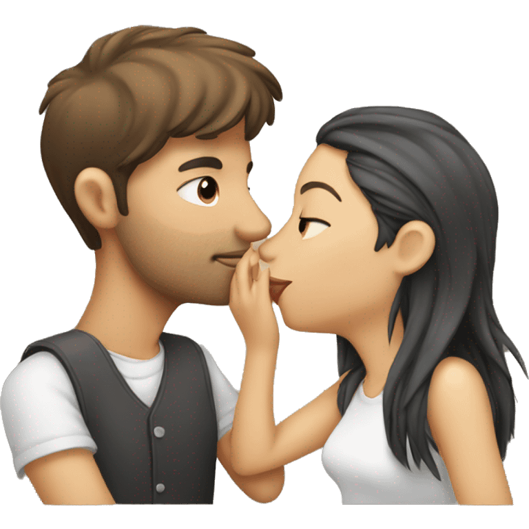 Girl kissing guy emoji