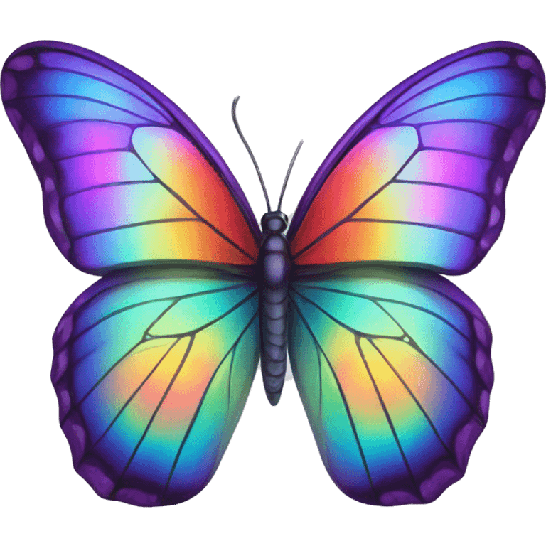 Iridescent glossy rainbow butterfly emoji