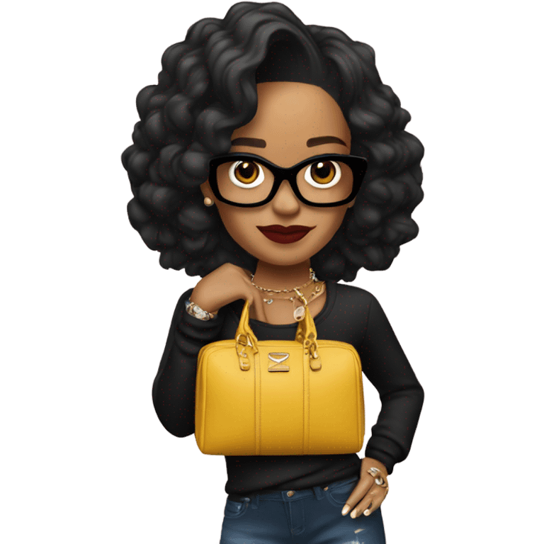 Rihanna with bag emoji